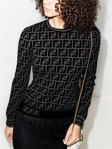 fendi ff motif sweater|fendi viscose sweater.